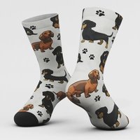 Dachshund design unisex socks.