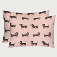 Dachshund Pink Satin Pillowcases.