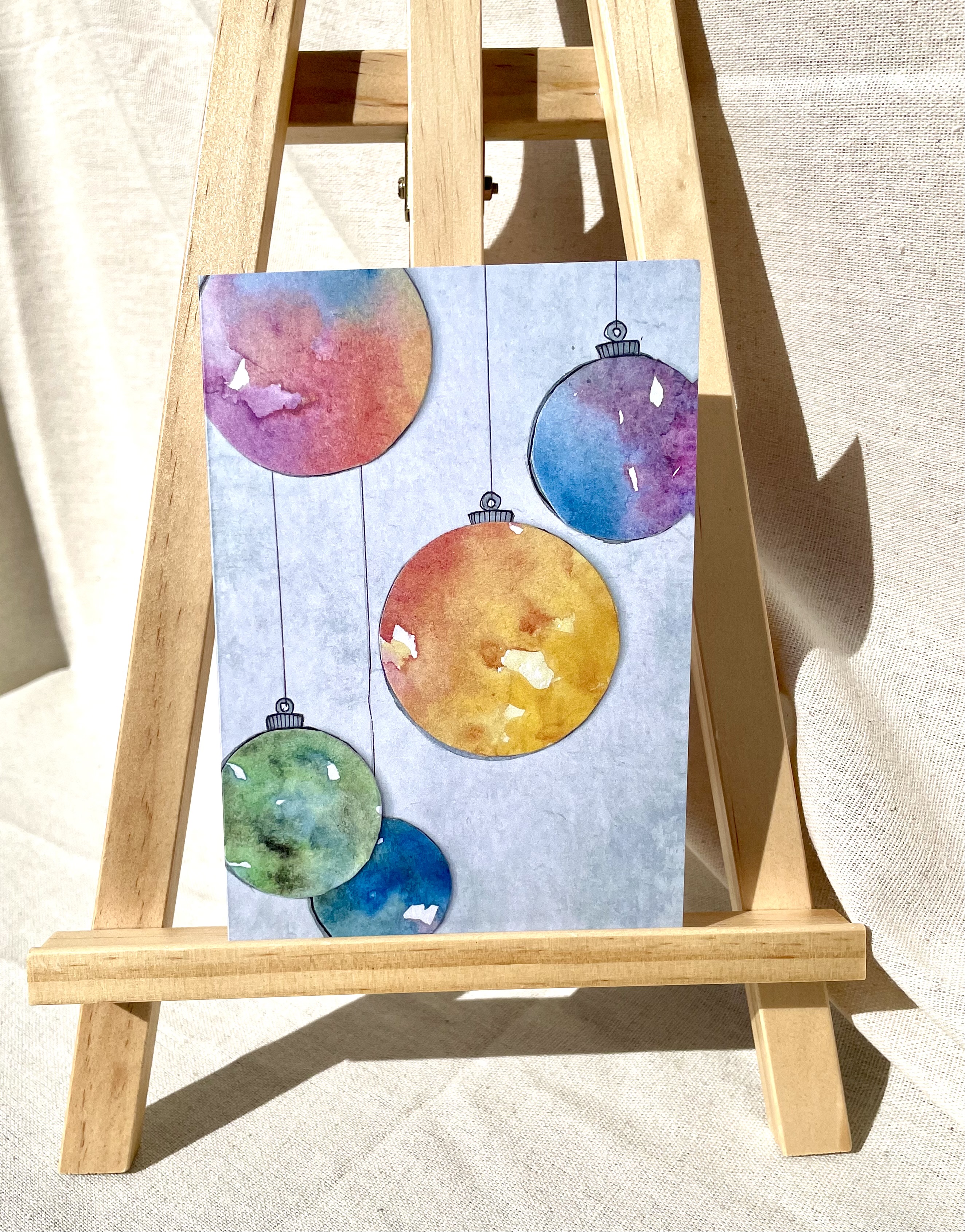 Baubles Christmas Card