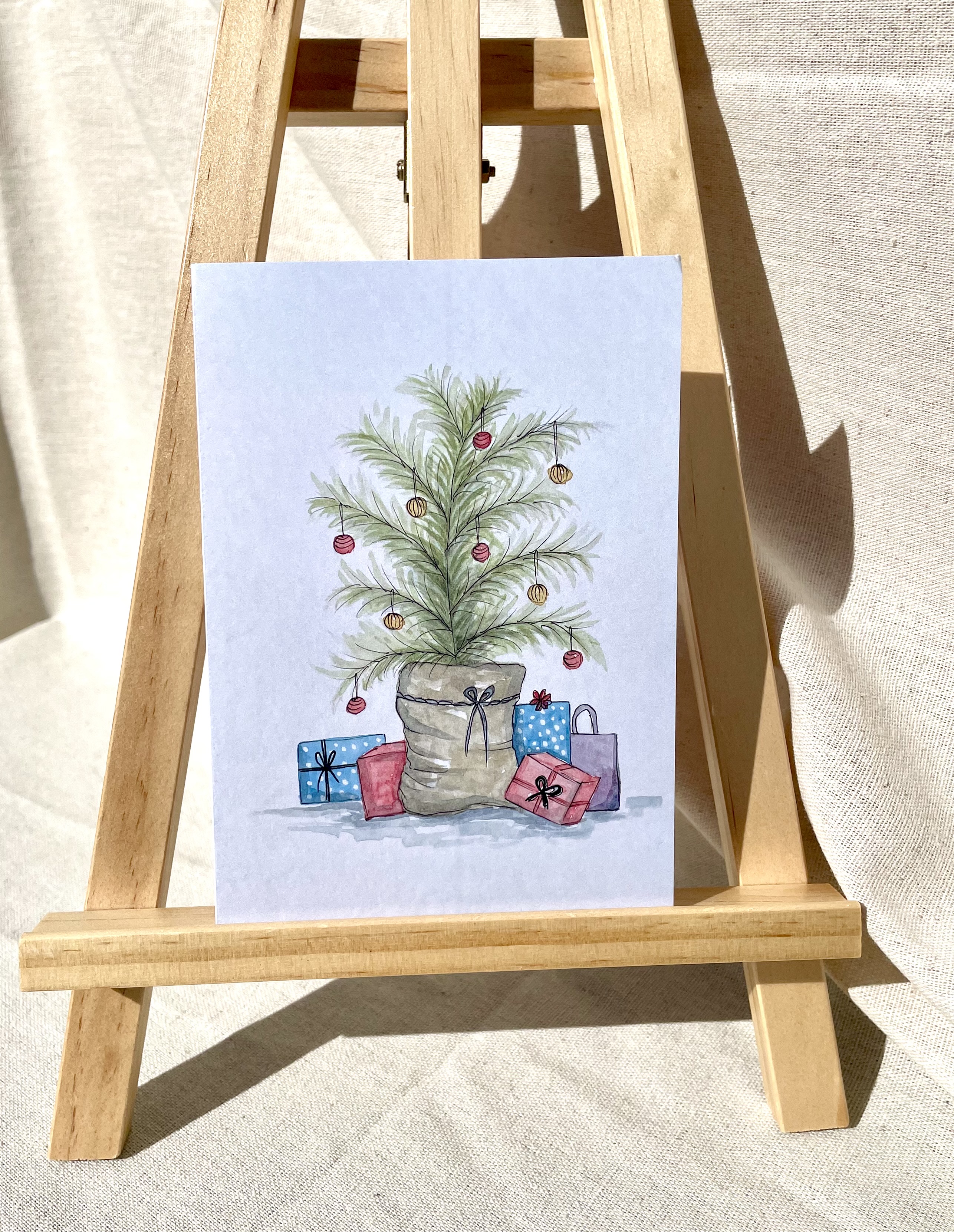 Gifts Under Tree Christmas Card
