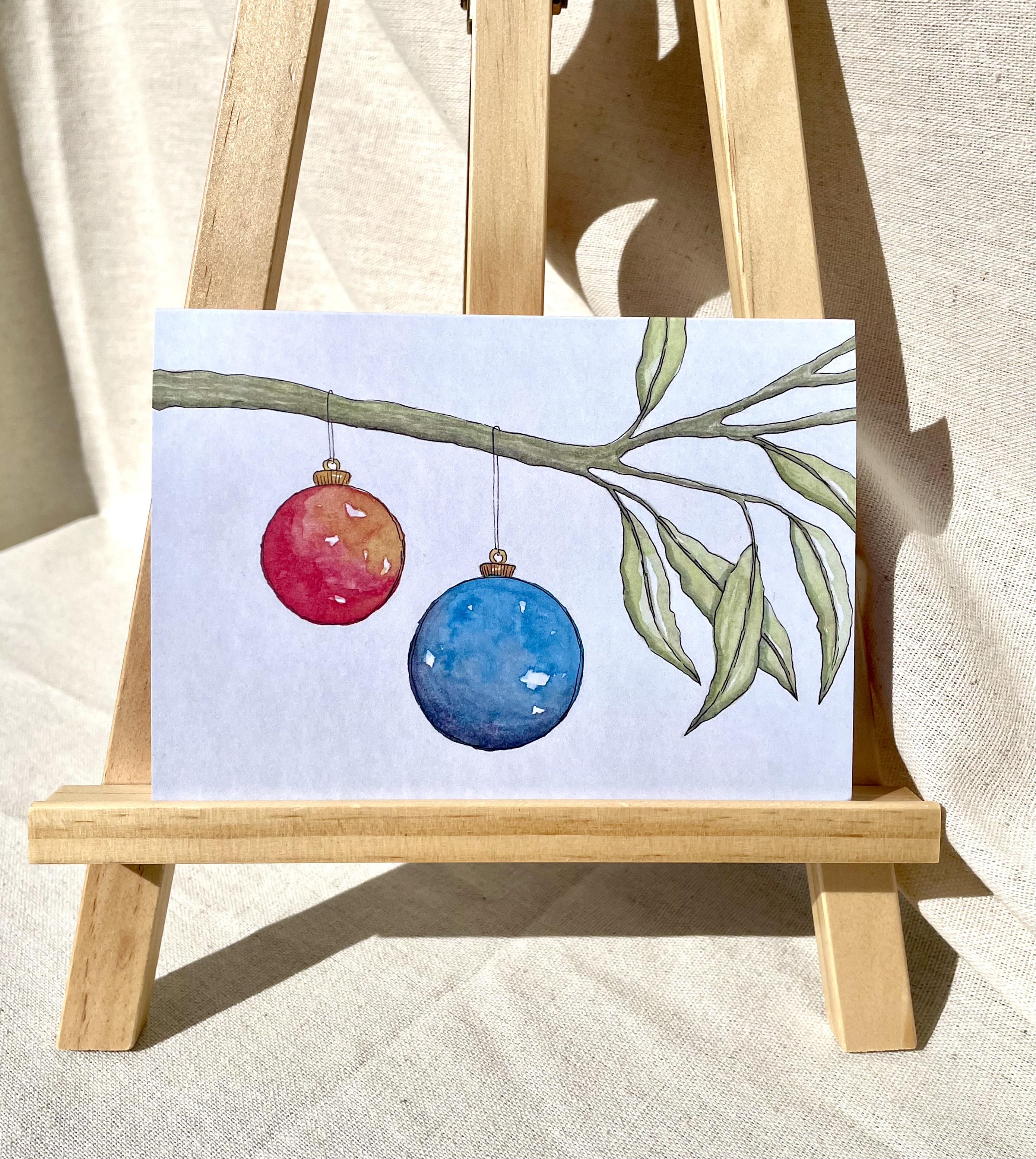 Baubles on Branch Christmas Card 