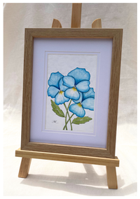 Blue Pansies Original Watercolour