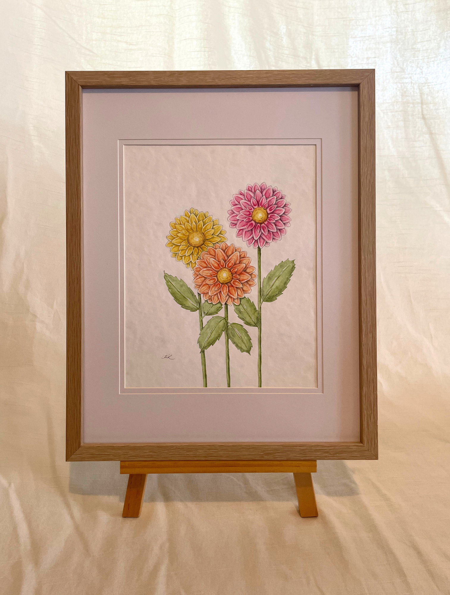 Dahlia Trio Original Watercolour